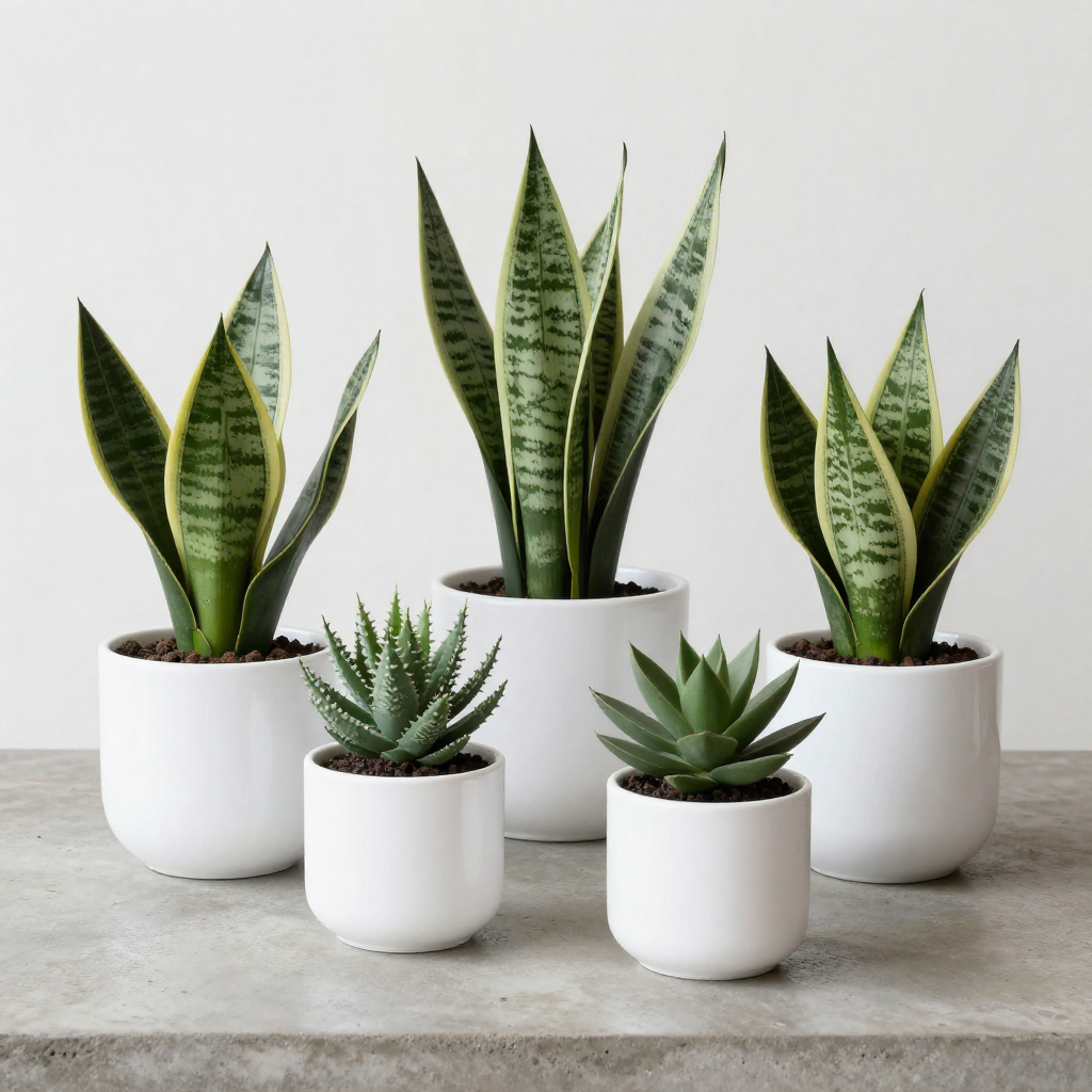 Sansevieria trifasciata in modern pot